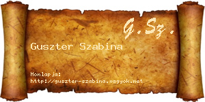 Guszter Szabina névjegykártya